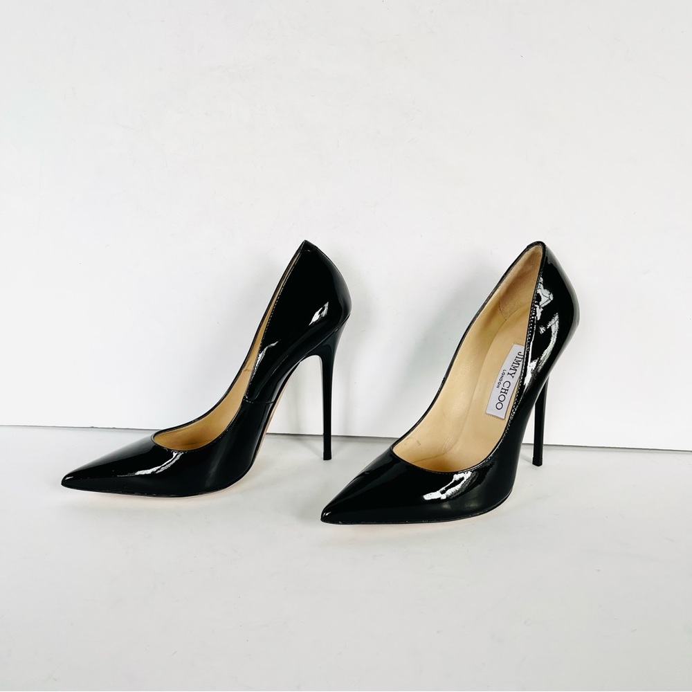 Jimmy Choo black patent leather Anouk heels 37.5 - Picture 10 of 16